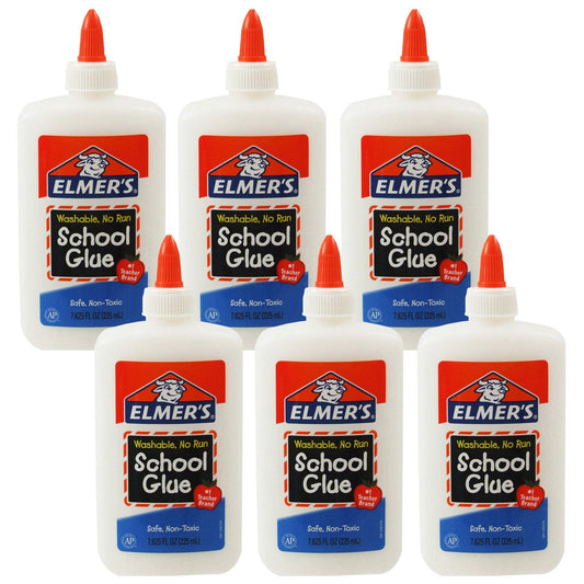 Washable School Glue, 8 oz., Pack of 6 - Loomini