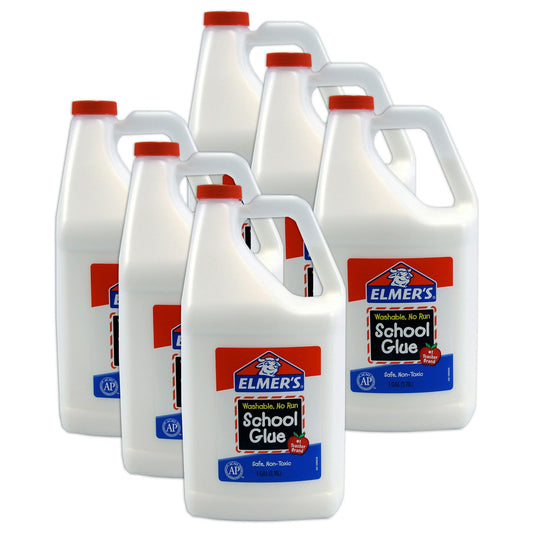 Washable School Glue, Gallon, Pack of 6 - Loomini