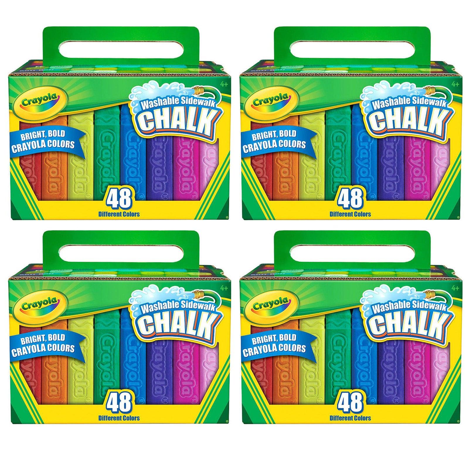 Washable Sidewalk Chalk, 48 Per Box, 4 Boxes - Loomini