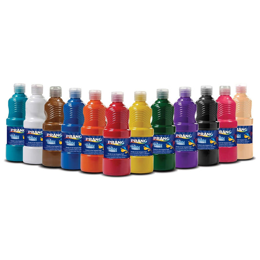 Washable Tempera Paint, Assorted Colors, 12 Count - Loomini