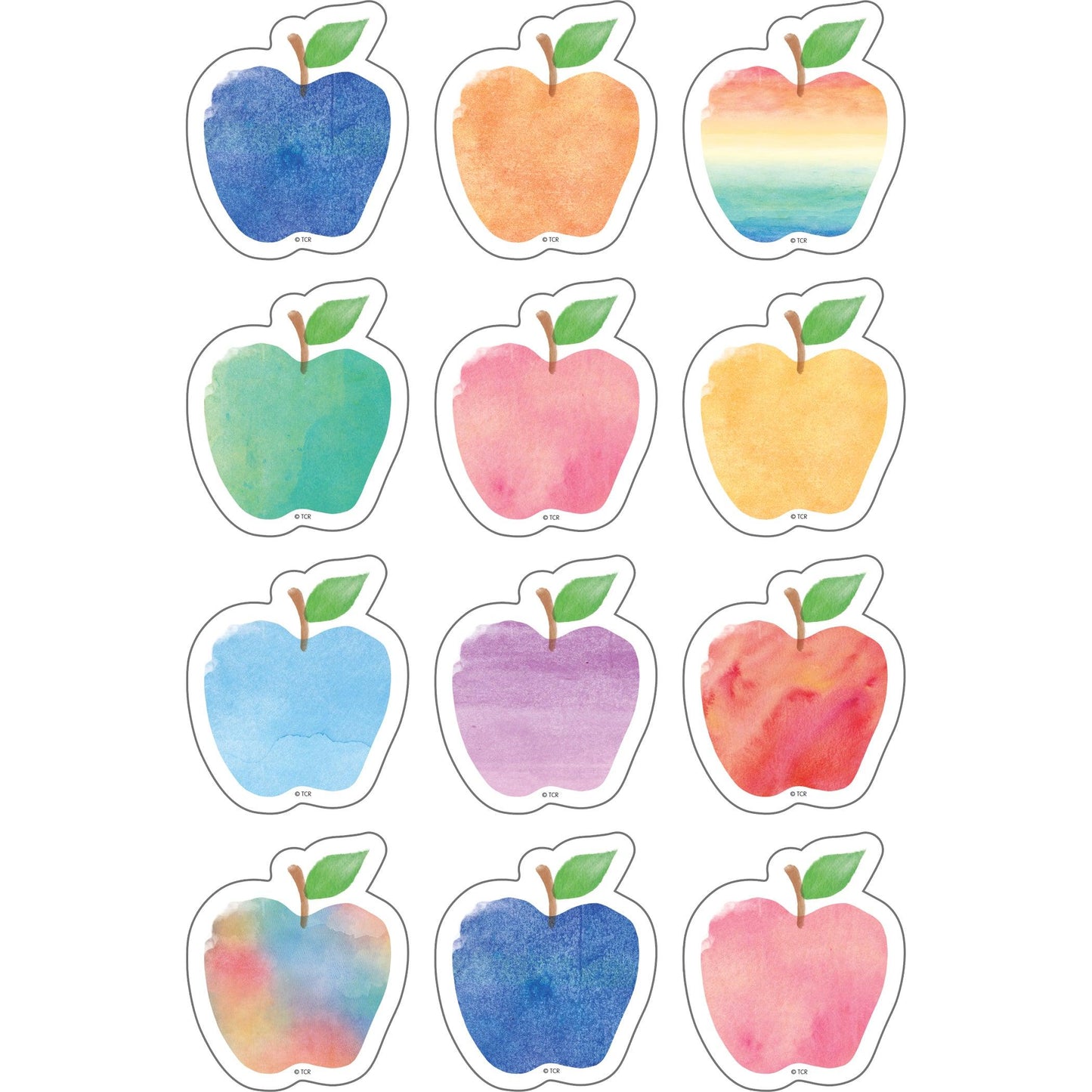 Watercolor Apples Mini Accents, 36 Per Pack, 6 Packs - Loomini