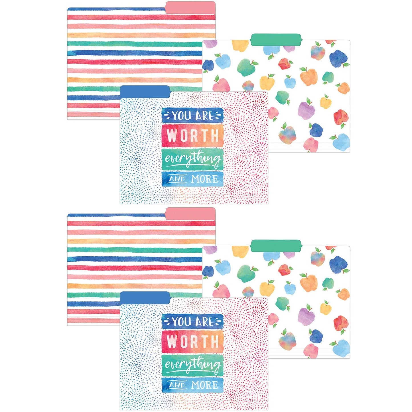 Watercolor File Folders, 12 Per Pack, 2 Packs - Loomini