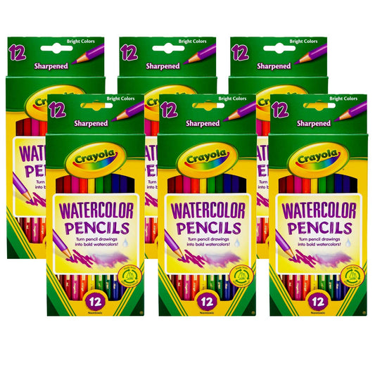 Watercolor Pencils, 12 Per Box, 6 Boxes - Loomini