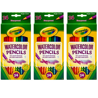 Watercolor Pencils, 24 Per Box, 3 Boxes - Loomini
