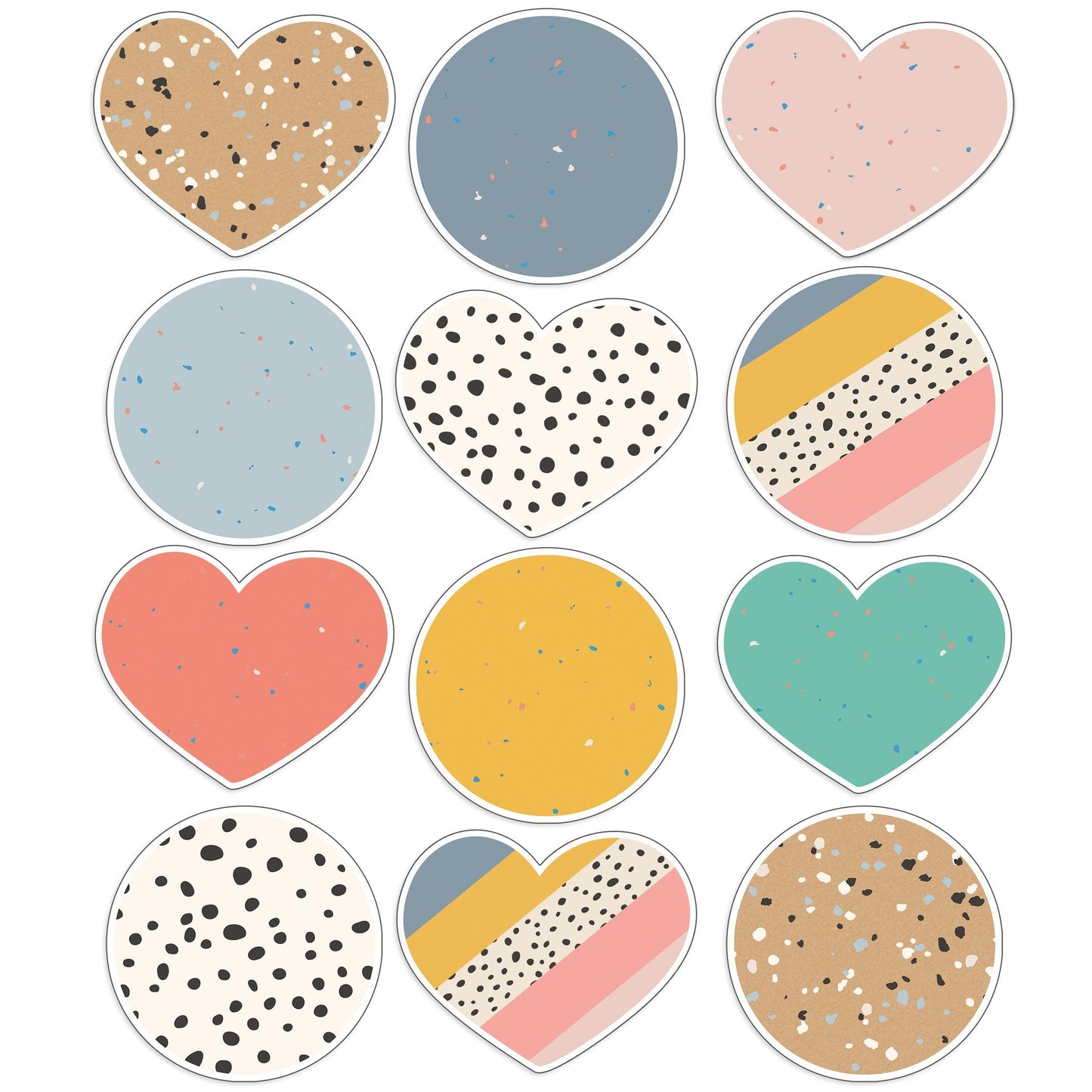 We Belong Jumbo Hearts & Dots Cut-Outs, 12 Per Pack, 3 Packs - Loomini