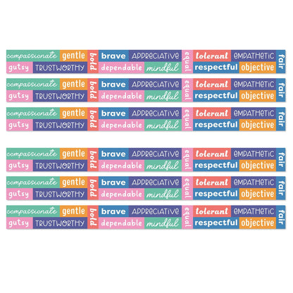 We Stick Together Positive Words Straight Bulletin Board Borders, 36 Feet Per Pack, 6 Packs - Loomini