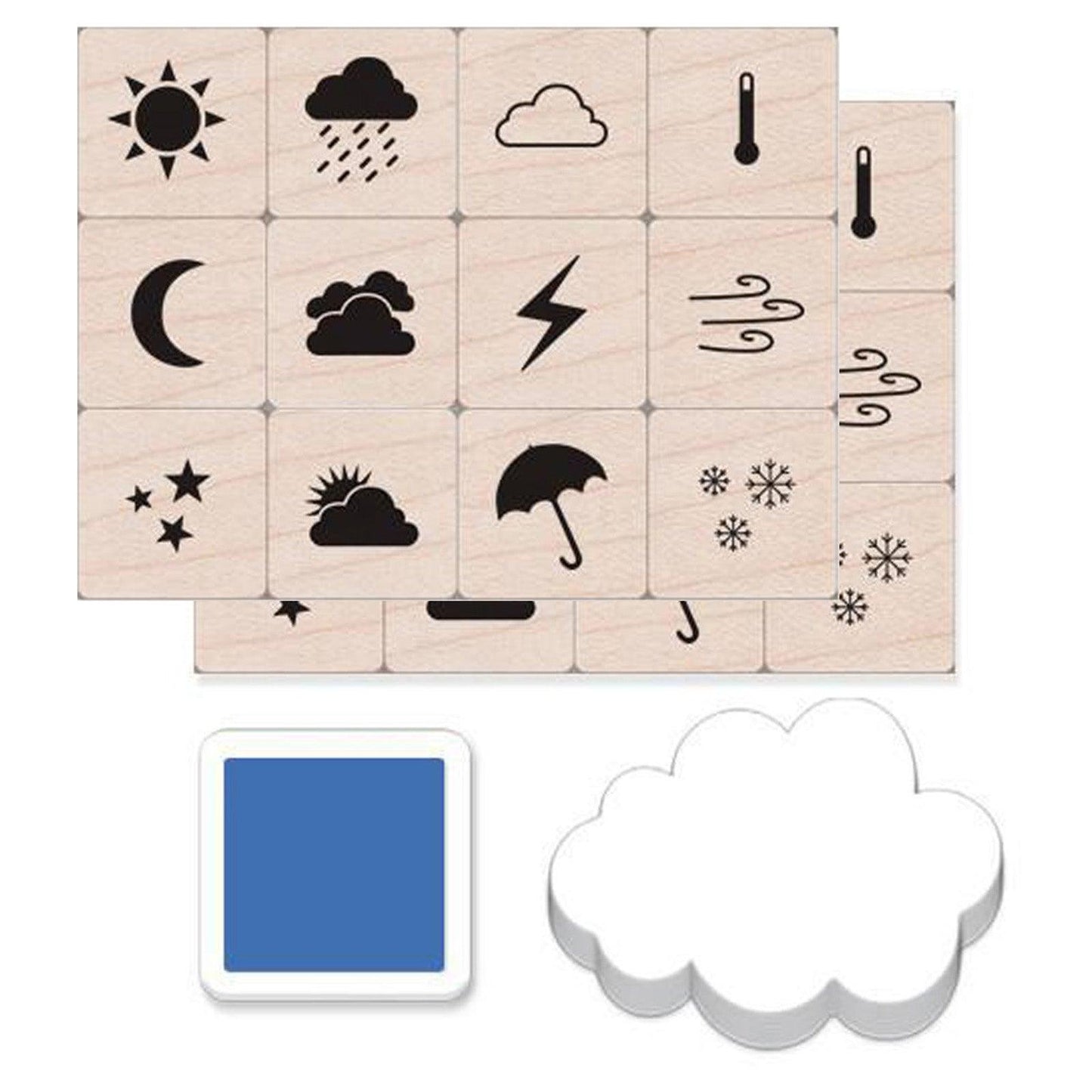 Weather Icons Stamps Mini Tub, 12 per Set, 2 Sets - Loomini