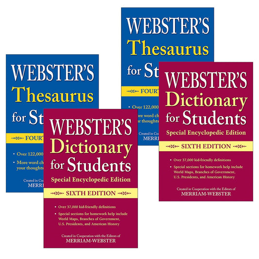 Webster's For Students Dictionary/Thesaurus Shrink-Wrapped Set, 2 Sets - Loomini