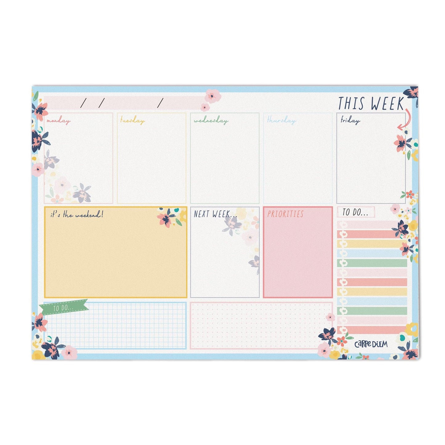 Weekly Planner Pad - Ditzy Floral - Pack 6 - Loomini