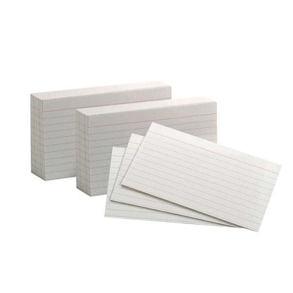 White Commercial Index Cards, 3" x 5", Ruled, 1000 Per Pack, 2 Packs - Loomini