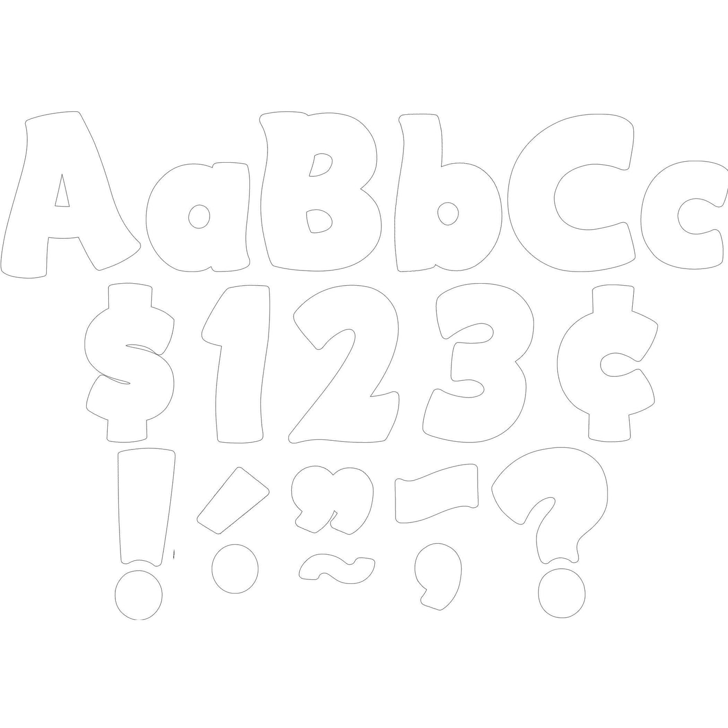 White Funtastic 4" Letters Combo Pack, 208 Per Pack, 3 Packs - Loomini