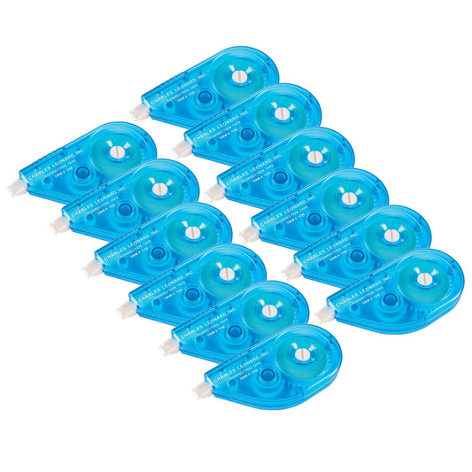 White Paper Correction Tape, Blue Case, Pack of 12 - Loomini