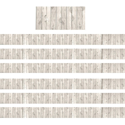 White Wood Design Straight Border Trim, 35 Feet Per Pack, 6 Packs - Loomini
