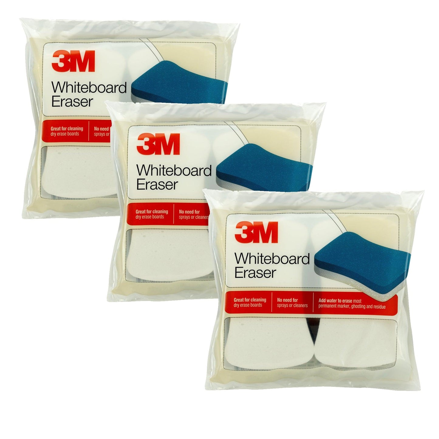 Whiteboard Eraser Pads, 2 Per Pack, 3 Packs - Loomini
