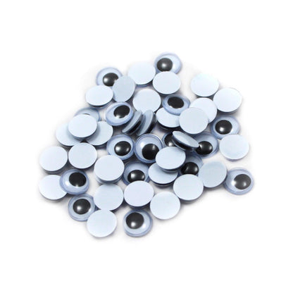 Wiggle Eyes 10mm, Black, 50 Per Pack, 24 Packs - Loomini