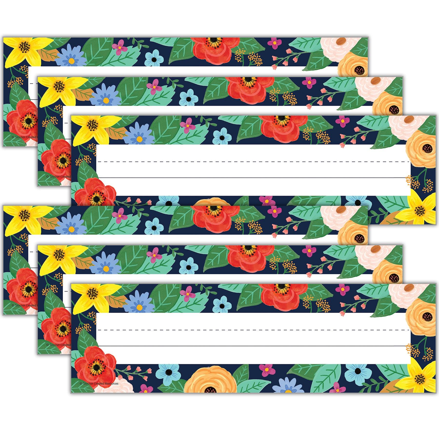 Wildflowers Flat Name Plates, 36 Per Pack, 6 Packs - Loomini