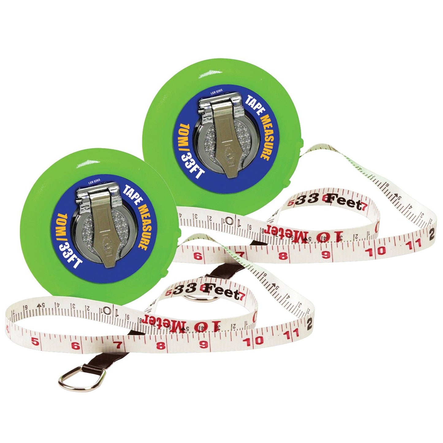 Wind-Up Tape Measure, 33 ft/10m, Pack of 2 - Loomini