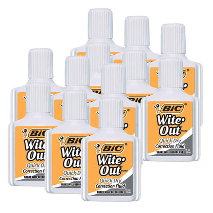 Wite-Out® Quick Dry Correction Fluid, Pack of 12 - Loomini