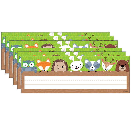 Woodland Friends Name Plate, 36 Per Pack, 6 Packs - Loomini