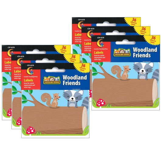 Woodland Friends Name Tag Labels, 36 Per Pack, 6 Packs - Loomini