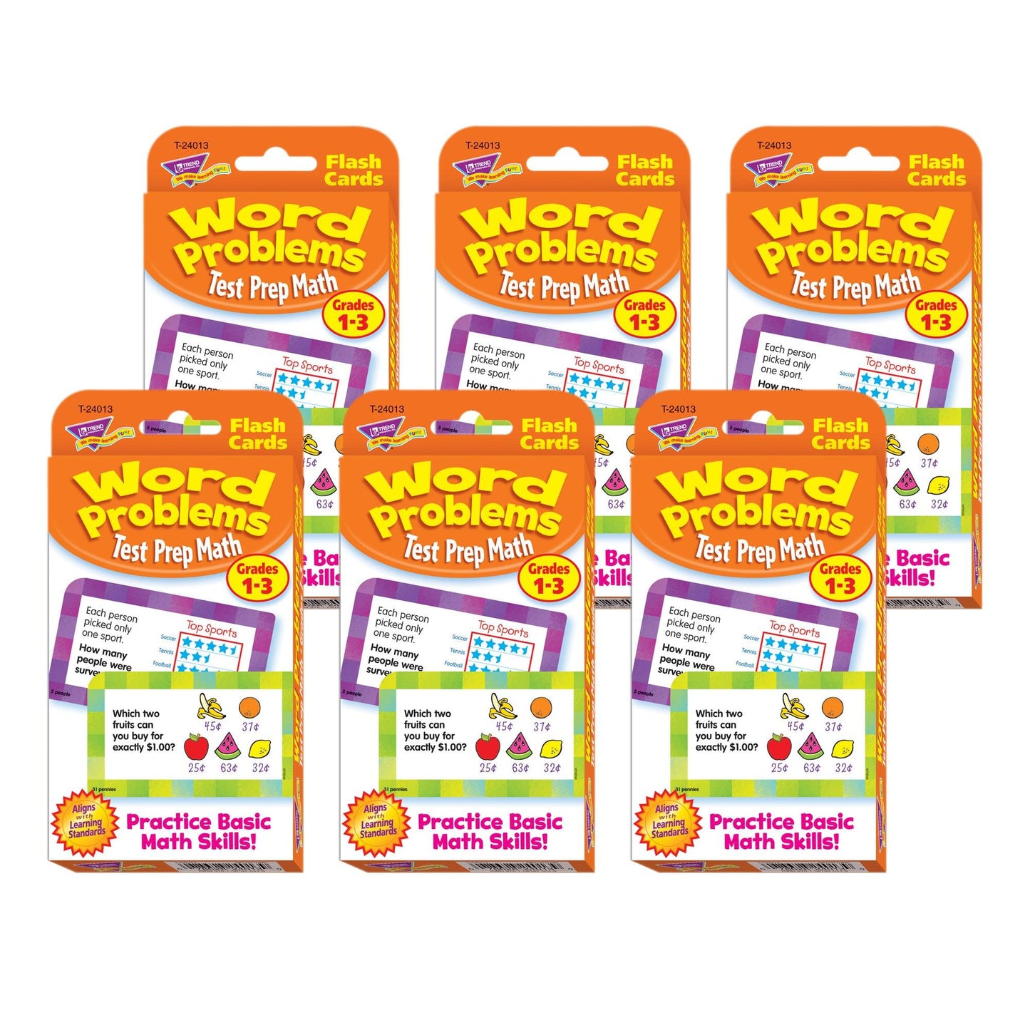 Word Problems Test Prep Math, Grades 1-3 Challenge Cards®, 6 Packs - Loomini