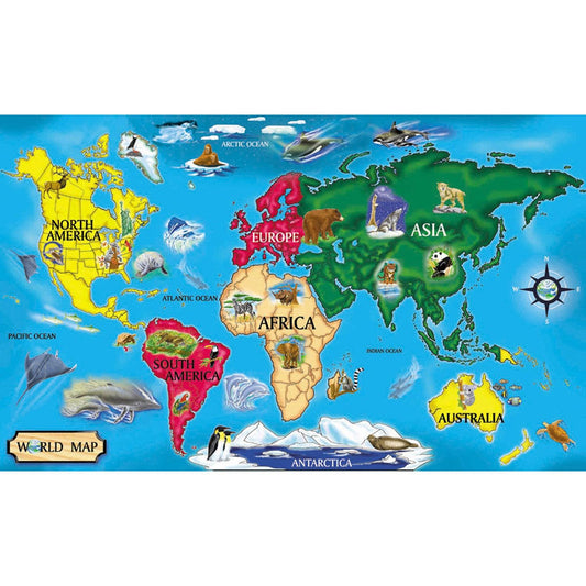 World Map Floor Puzzle - Loomini