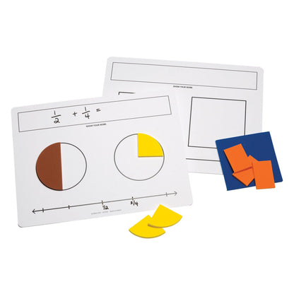 Write-On/Wipe-Off Fraction Mats, Set of 10 - Loomini