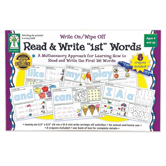 Write On/Wipe Off: Read and Write First Words Manipulative, Grade PK-2 - Loomini