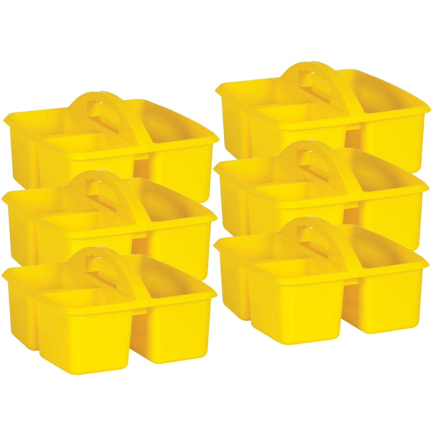 Yellow Plastic Storage Caddy, Pack of 6 - Loomini