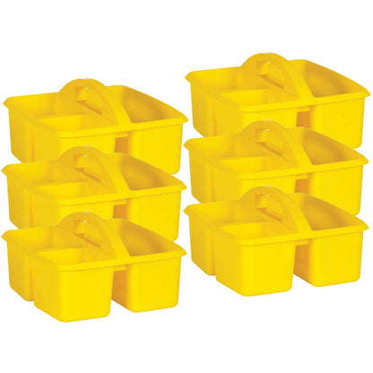 Yellow Plastic Storage Caddy, Pack of 6 - Loomini