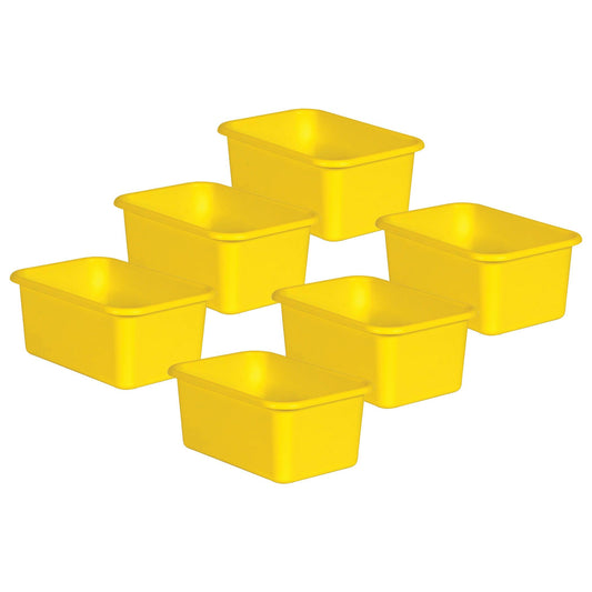 Yellow Small Plastic Storage Bin, Pack of 6 - Loomini