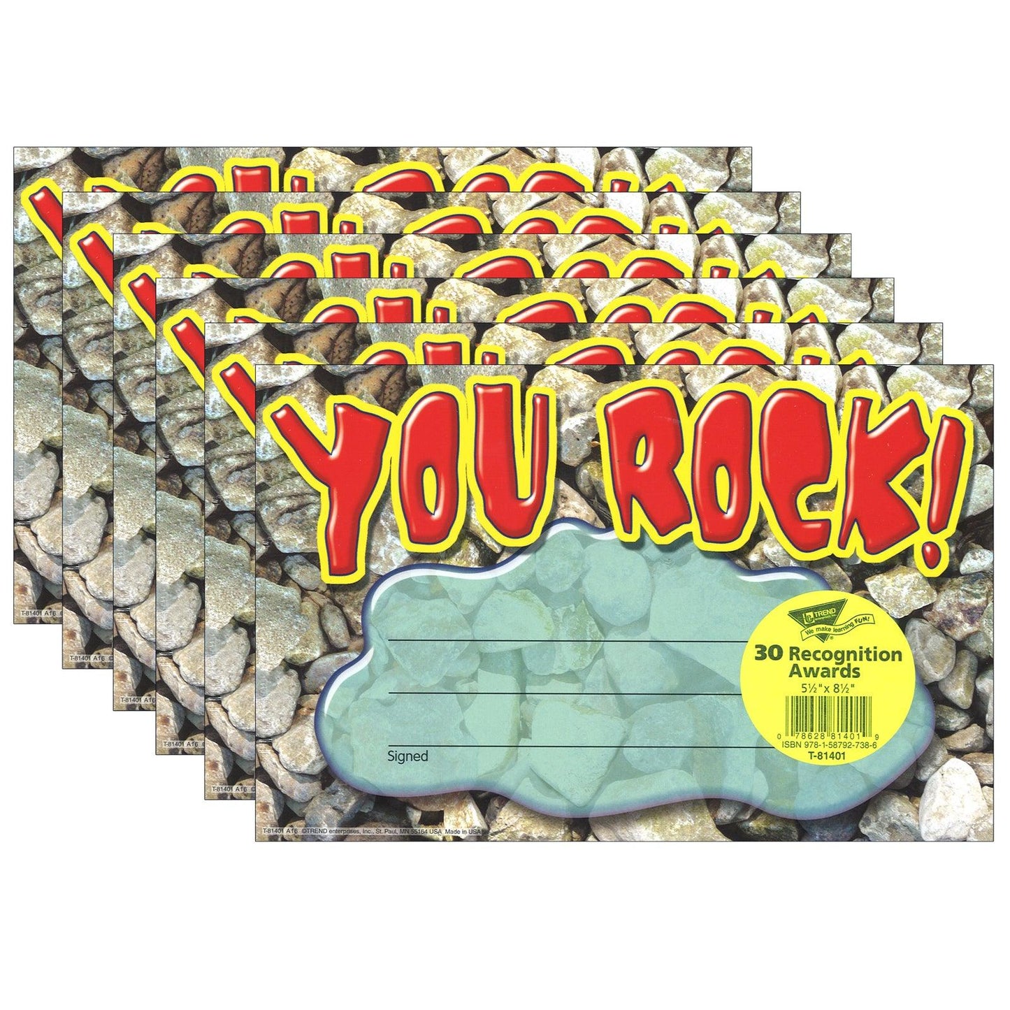 You Rock! Recognition Awards, 30 Per Pack, 6 Packs - Loomini