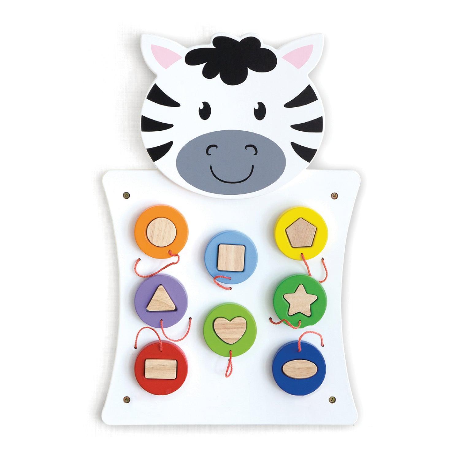 Zebra Activity Wall Panel - Toddler Activity Center - Loomini